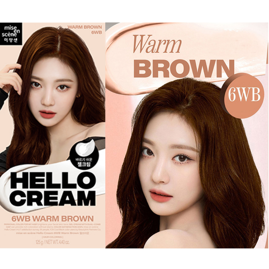 mise en scène Hello Cream Hair Dye 6WB Warm Brown – Korean Hair Color
